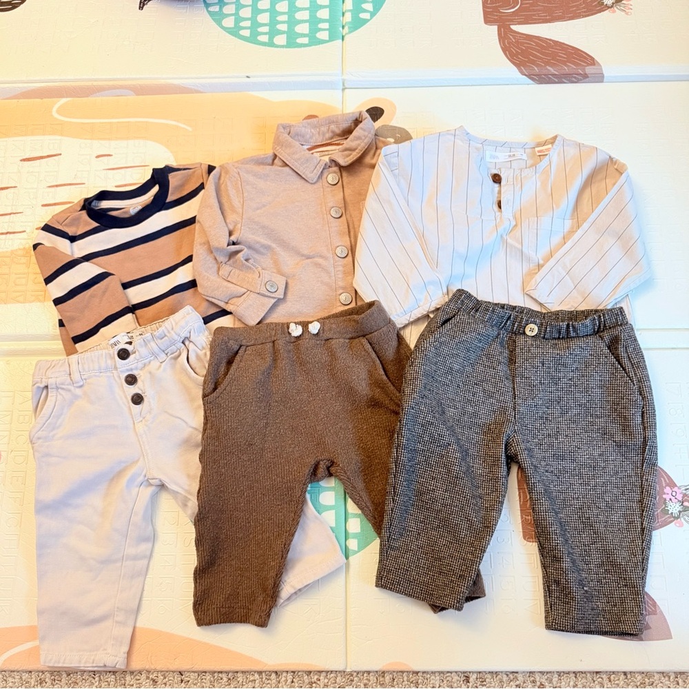 Zara Baby Toddler Spring Lot Outfit Set Beige Cream Gray